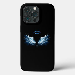 Blue Glowing Angel Wings on black background Case-Mate iPhone Hülle