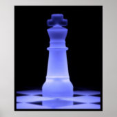 Blue Glowing King Chess Teil Poster (Vorne)