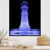 Blue Glowing King Chess Teil Poster (Küche)