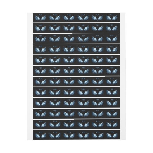 Blue Glows Angel Wings auf schwarzem Hintergrund (Bogen)