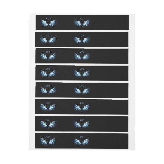 Blue Glows Angel Wings auf schwarzem Hintergrund (Bogen)