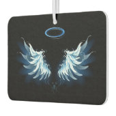 Blue Glows Angel Wings auf schwarzem Hintergrund Autolufterfrischer (Links)