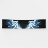 Blue Glows Angel Wings auf schwarzem Hintergrund Banner (Horizontal)