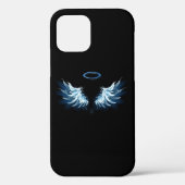 Blue Glows Angel Wings auf schwarzem Hintergrund Case-Mate iPhone Hülle (Rückseite)