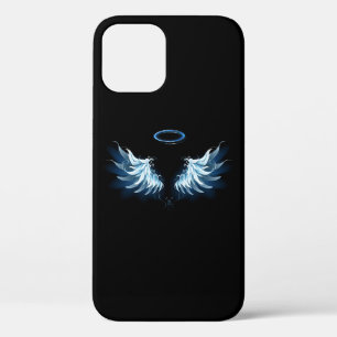 Blue Glows Angel Wings auf schwarzem Hintergrund Case-Mate iPhone Hülle