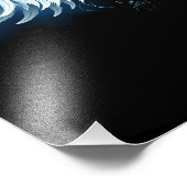 Blue Glows Angel Wings auf schwarzem Hintergrund Fotodruck (Ecke)