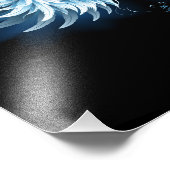 Blue Glows Angel Wings auf schwarzem Hintergrund Fotodruck (Ecke)