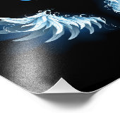 Blue Glows Angel Wings auf schwarzem Hintergrund Fotodruck (Ecke)