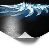 Blue Glows Angel Wings auf schwarzem Hintergrund Fotodruck (Ecke)