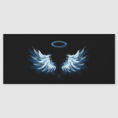 Blue Glows Angel Wings auf schwarzem Hintergrund Magneteinladung (Vorderseite)