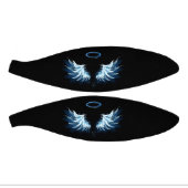 Blue Glows Angel Wings auf schwarzem Hintergrund Mini Basketball (Panele)