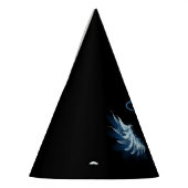 Blue Glows Angel Wings auf schwarzem Hintergrund Partyhütchen (Links)