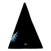 Blue Glows Angel Wings auf schwarzem Hintergrund Partyhütchen (Rechts)