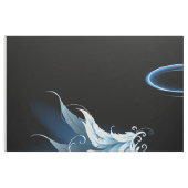 Blue Glows Angel Wings auf schwarzem Hintergrund Stoff (Fat Quarter (45,7 x 55,9 cm))