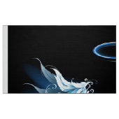 Blue Glows Angel Wings auf schwarzem Hintergrund Stoff (Fat Quarter (45,7 x 55,9 cm))