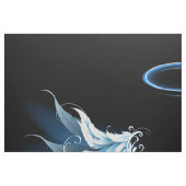 Blue Glows Angel Wings auf schwarzem Hintergrund Stoff (Fat Quarter (45,7 x 55,9 cm))