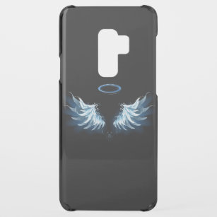 Blue Glows Angel Wings auf schwarzem Hintergrund Uncommon Samsung Galaxy S9 Plus Hülle