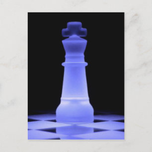 Blue Glows King Schach Piece Postkarte