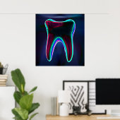 Blue Glows Tooth Dentist Orthodontist Poster (Heimbüro)