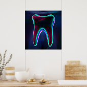 Blue Glows Tooth Dentist Orthodontist Poster (Küche)