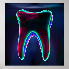 Blue Glows Tooth Dentist Orthodontist Poster