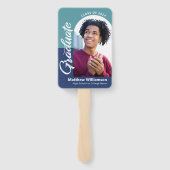 Blue Glückwunschs Grad 2 Fotos Arch Bold Script Re Fächer (Rückseite)