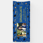 Blue Glückwunschs Graduate Custom Foto Abschluss Banner (Vertikal)