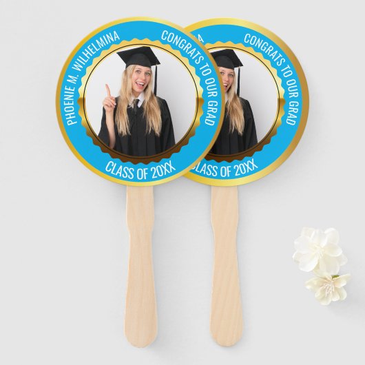 Blue Glückwunschs zu unserem Grad Foto Class 2025 Fächer (Vorne und Hinten)