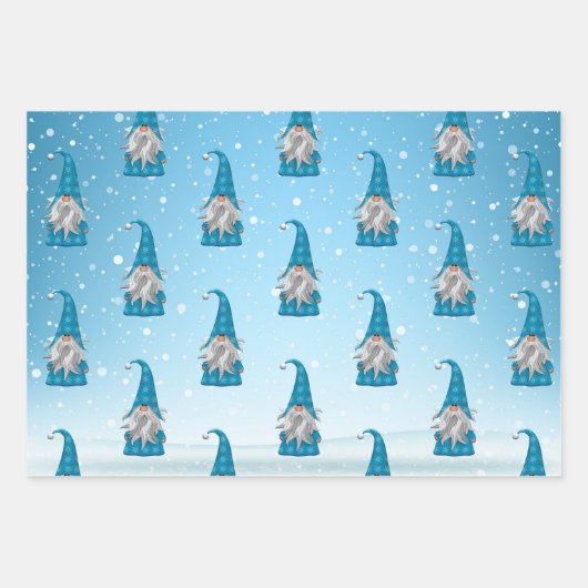 Blue Gnome Geschenkpapier Set (Vorderseite 3)