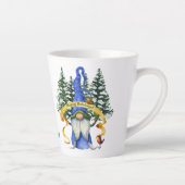 Blue Gnome Holiday wünscht Personalisiert Milchtasse (Rechts)