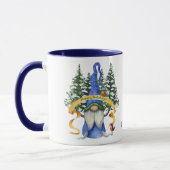 Blue Gnome Holiday wünscht Personalisiert Tasse (Links)