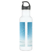 Blue Gnome on Snow Edelstahlflasche (Rückseite)