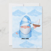 Blue Gnome Sailboat Cloud Baby Shower Einladungen (Rückseite)