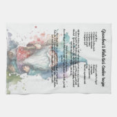 Blue Gnome Weihnachtsbaum Rezept Sake Geschirrtuch (Horizontal)