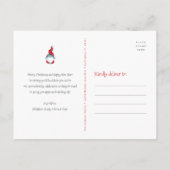 Blue Gnomes Weihnachtsfeier Niedlich Einladungspostkarte (Rückseite)