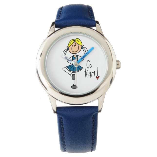 Blue Go Team Cheerleader Armbanduhr (Vorderseite)