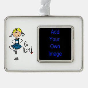 Blue Go Team Cheerleader Rahmen-Ornament Silber