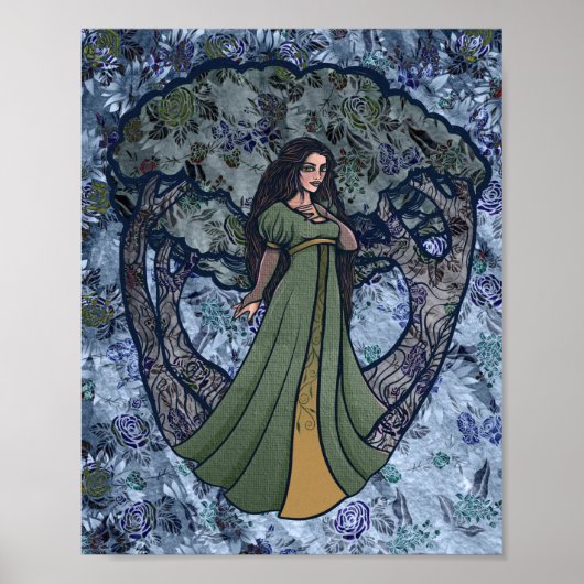 Blue Goddess Woods Pagan Art Goddesses Poster (Vorne)