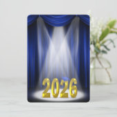Blue & Gold 2025 Abschluss in Spotlight Einladung (Stehend Vorderseite)
