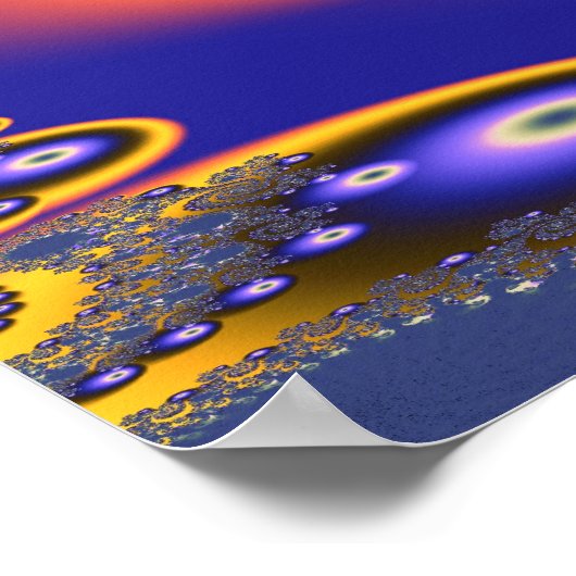 Blue Gold 3 Abstrakte Kunst Poster (Ecke)