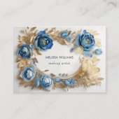Blue Gold 3 D Blume Visitenkarte (Vorderseite)