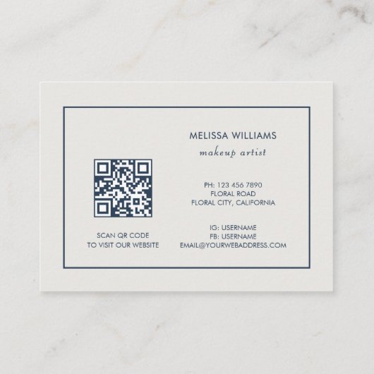 Blue Gold 3 D Blume Visitenkarte (Rückseite)