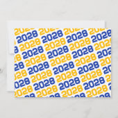 Blue & Gold 3 Foto Abschluss Einladung (Rückseite)