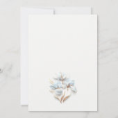 Blue Gold 3D Flowers Einladung (Rückseite)