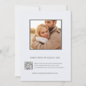 Blue Gold 3D Flowers Minimalist Einladung (Rückseite)