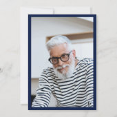 Blue Gold 70. Geburtstag Foto Einladung (Rückseite)