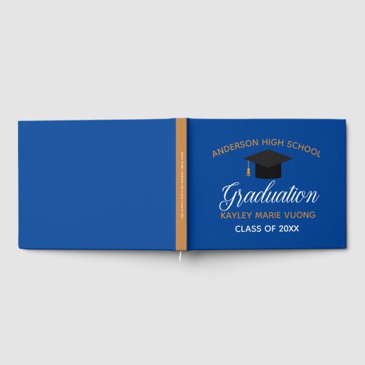 Blue Gold Abschluss Autograph Keepake 2025 Gästebuch (Voll)