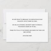 Blue Gold Abschluss Foto 2025 Classic Graduate Ankündigung (Rückseite)