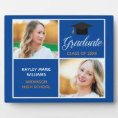 Blue Gold Abschluss Keepake Graduate Foto Fotoplatte (Vorderseite)