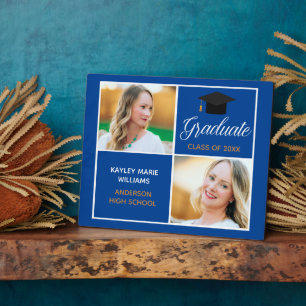 Blue Gold Abschluss Keepake Graduate Foto Fotoplatte